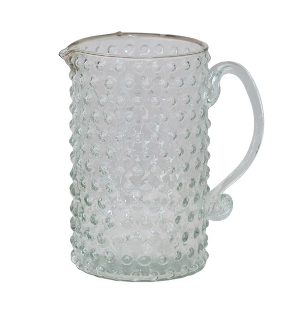 42 oz. Hand-Blown Glass Hobnail Pitcher