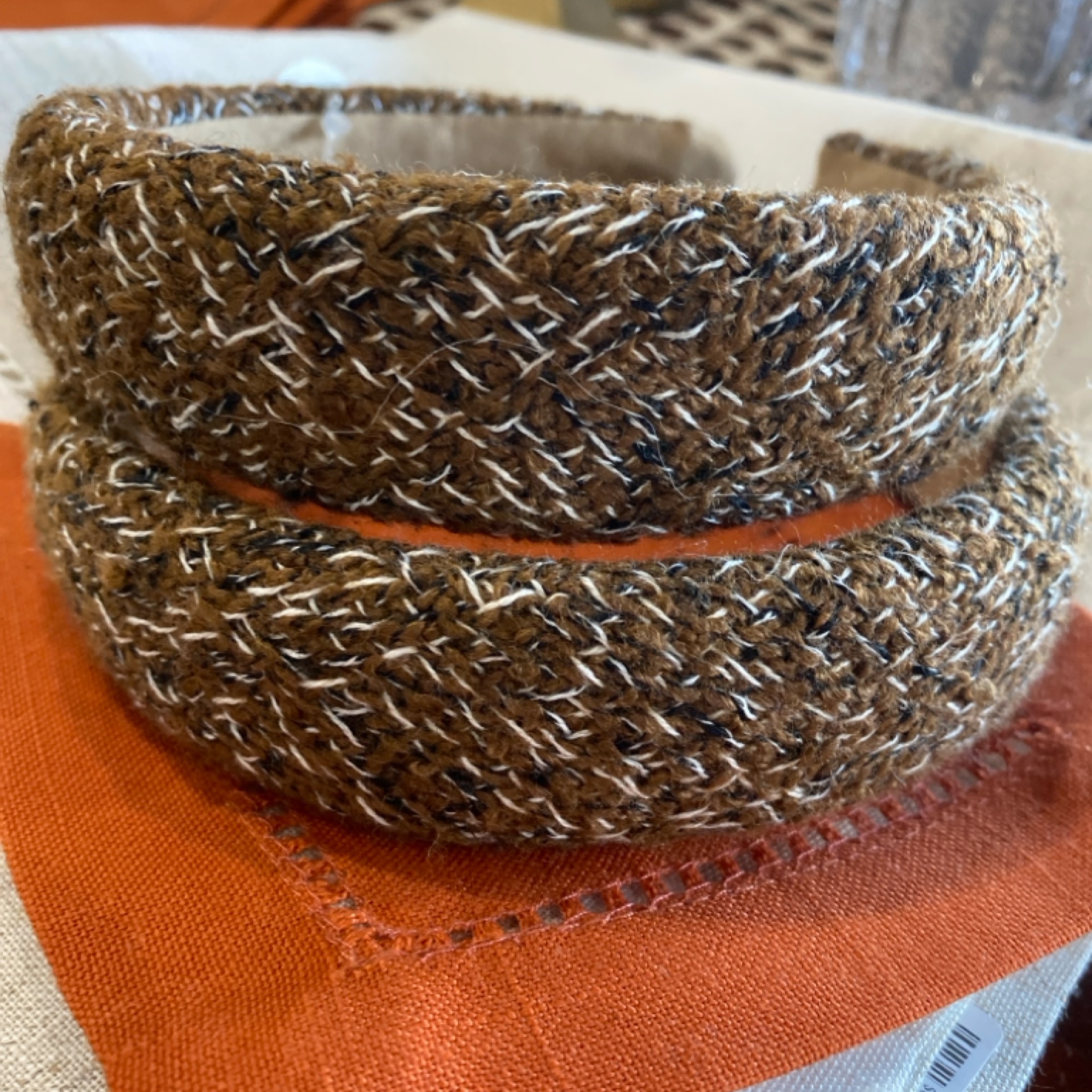 Adorro - Fall Multi Color Tweed Padded Headband