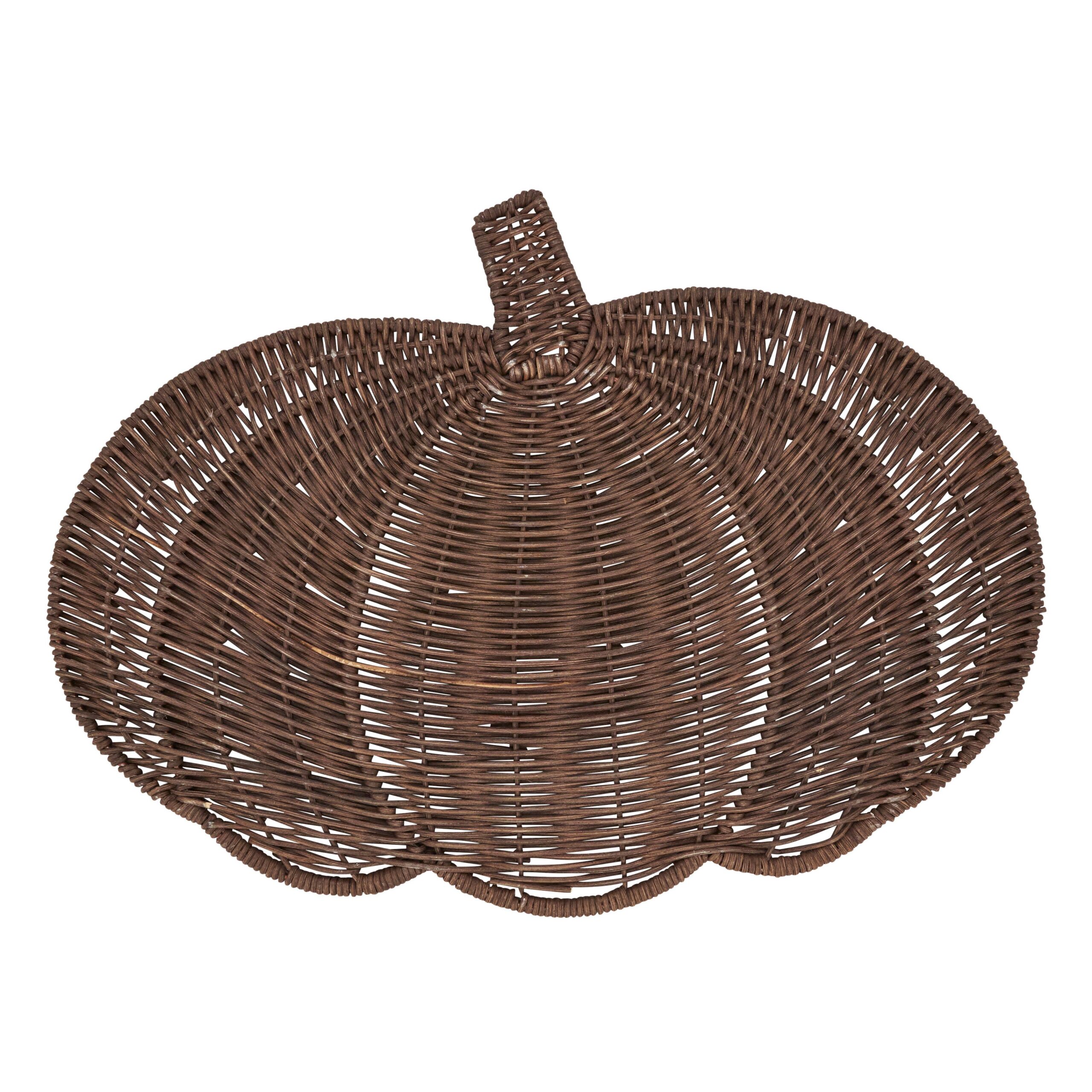 Fall Harvest Rattan Pumpkin Placemat: Brown, 13"x17"