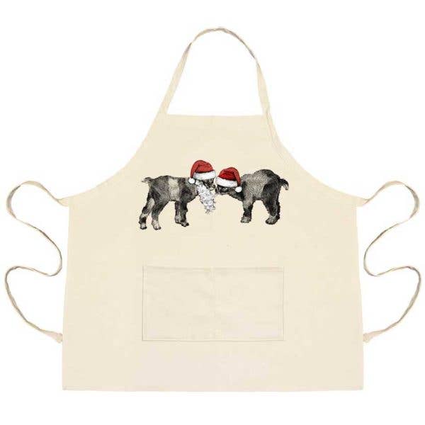 Christmas Apron - Baby Santa Goats!