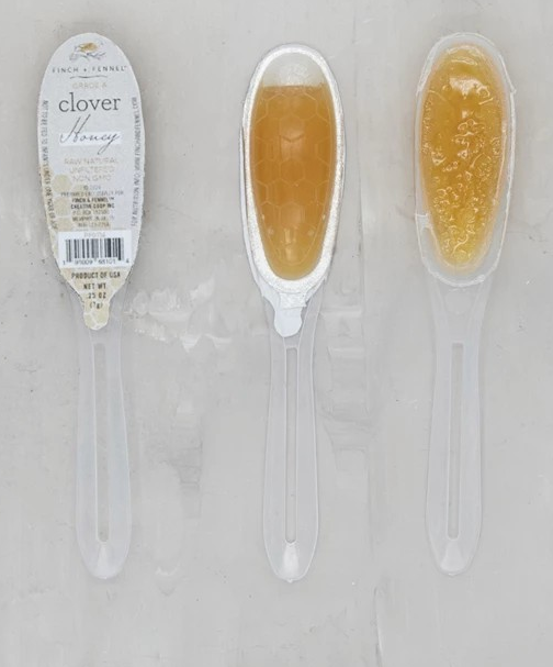 .25 oz. Grade A Unfiltered Clover Honey Filled Single Use Spoons