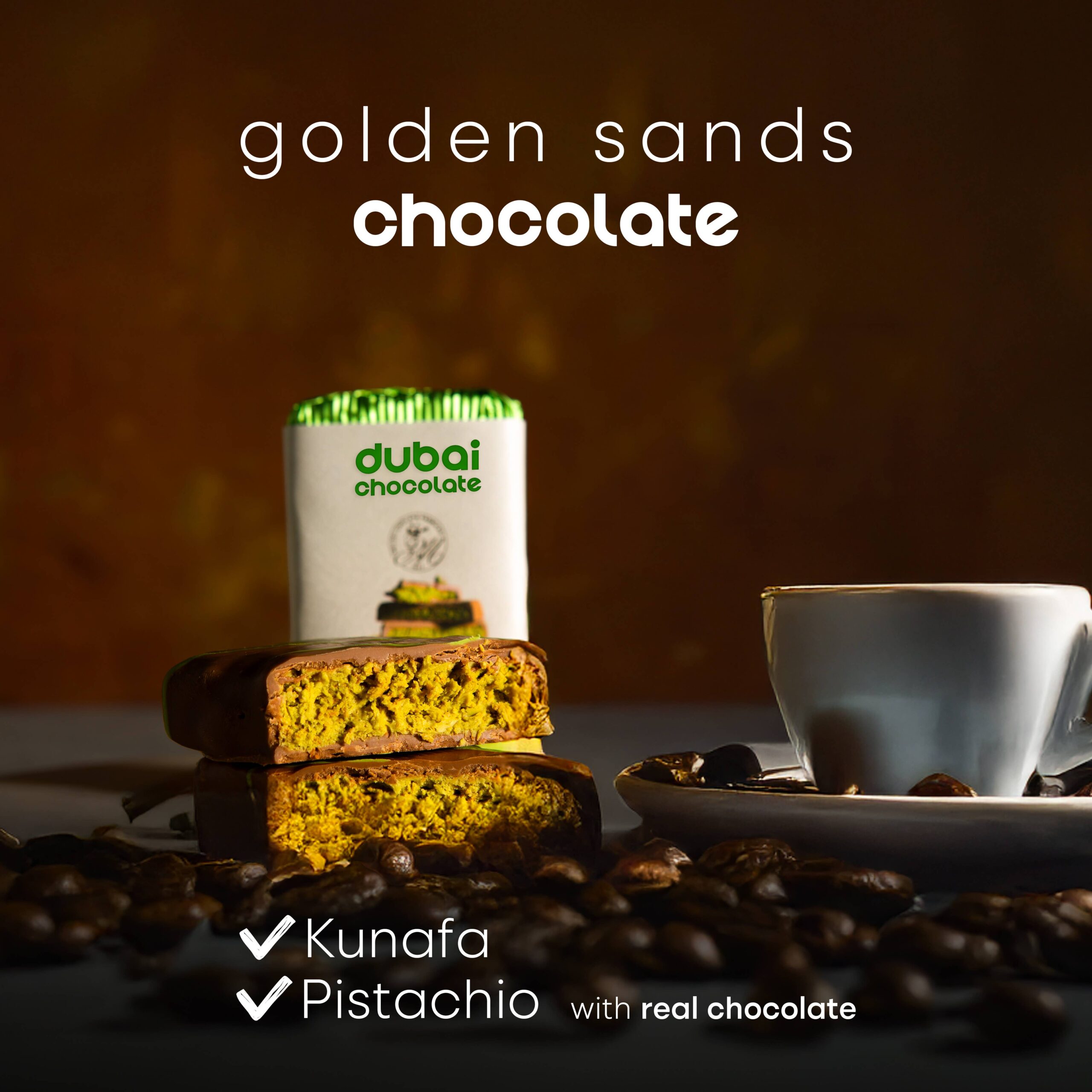 Famous Dubai Chocolate Bar, Premium Pistachio, 3.35 oz - Image 4