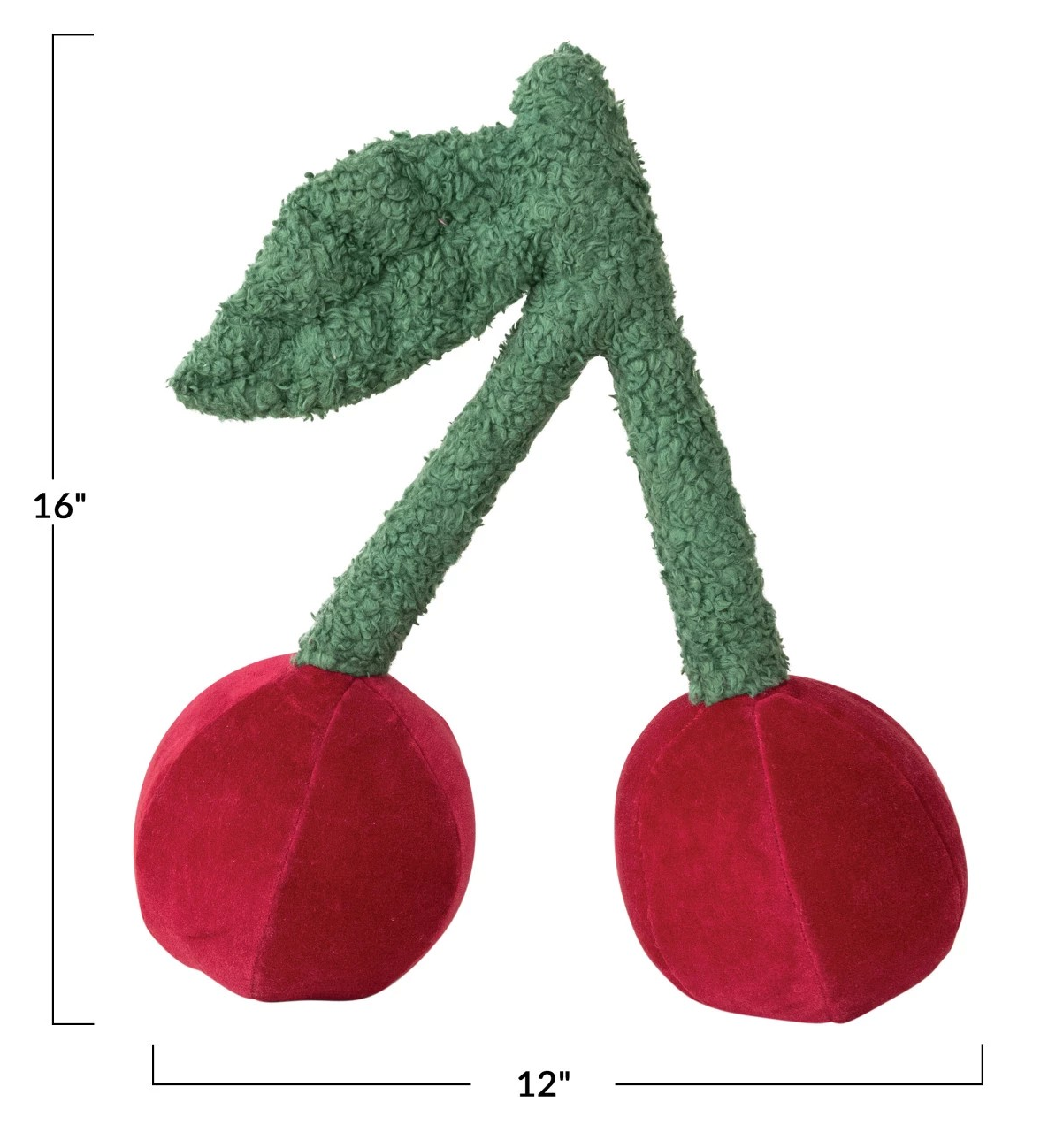 Cotton Velvet Cherry Shaped Pillow