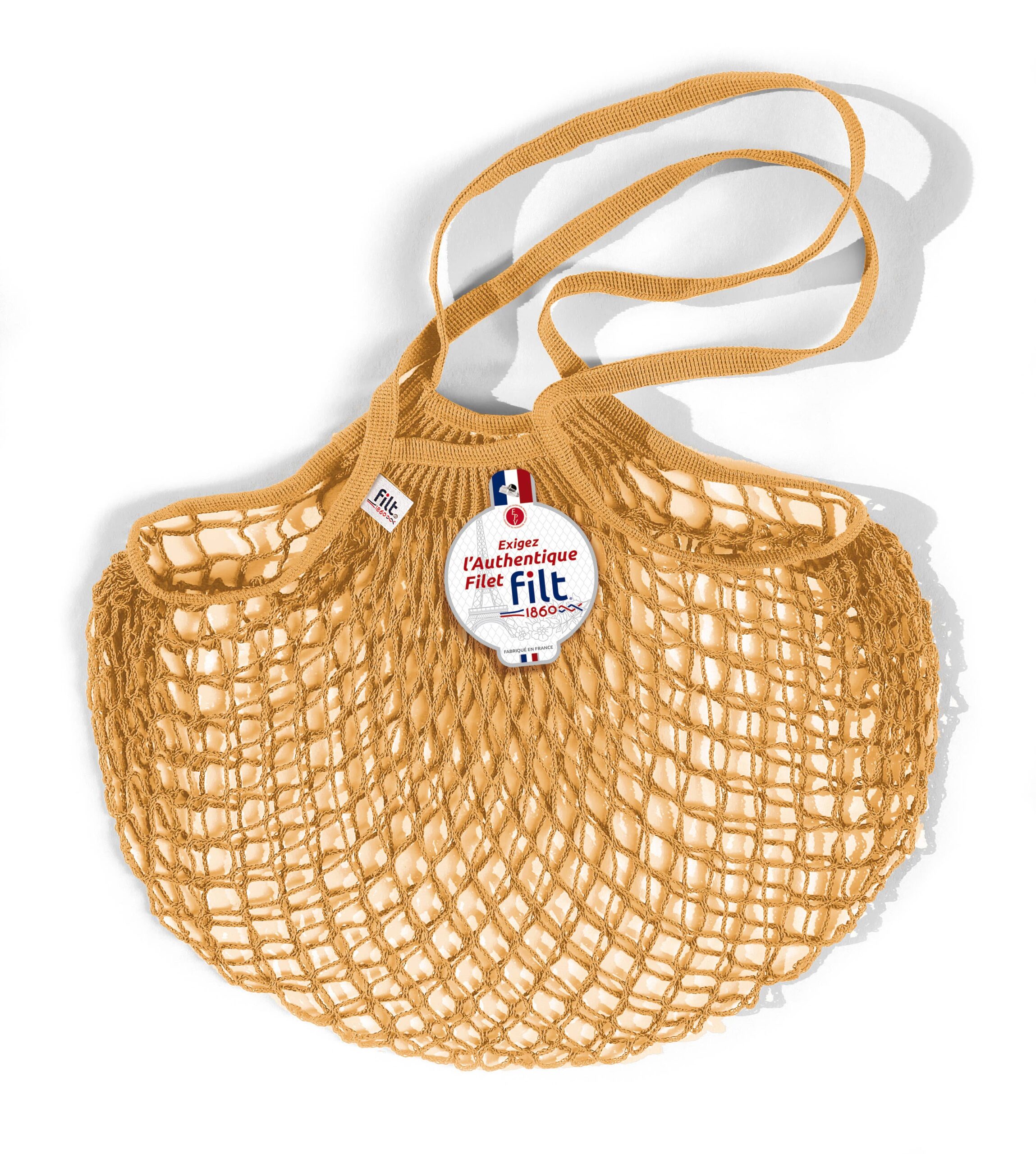 Filt1860 - Yellow Gold Shopping Net with Large Handles