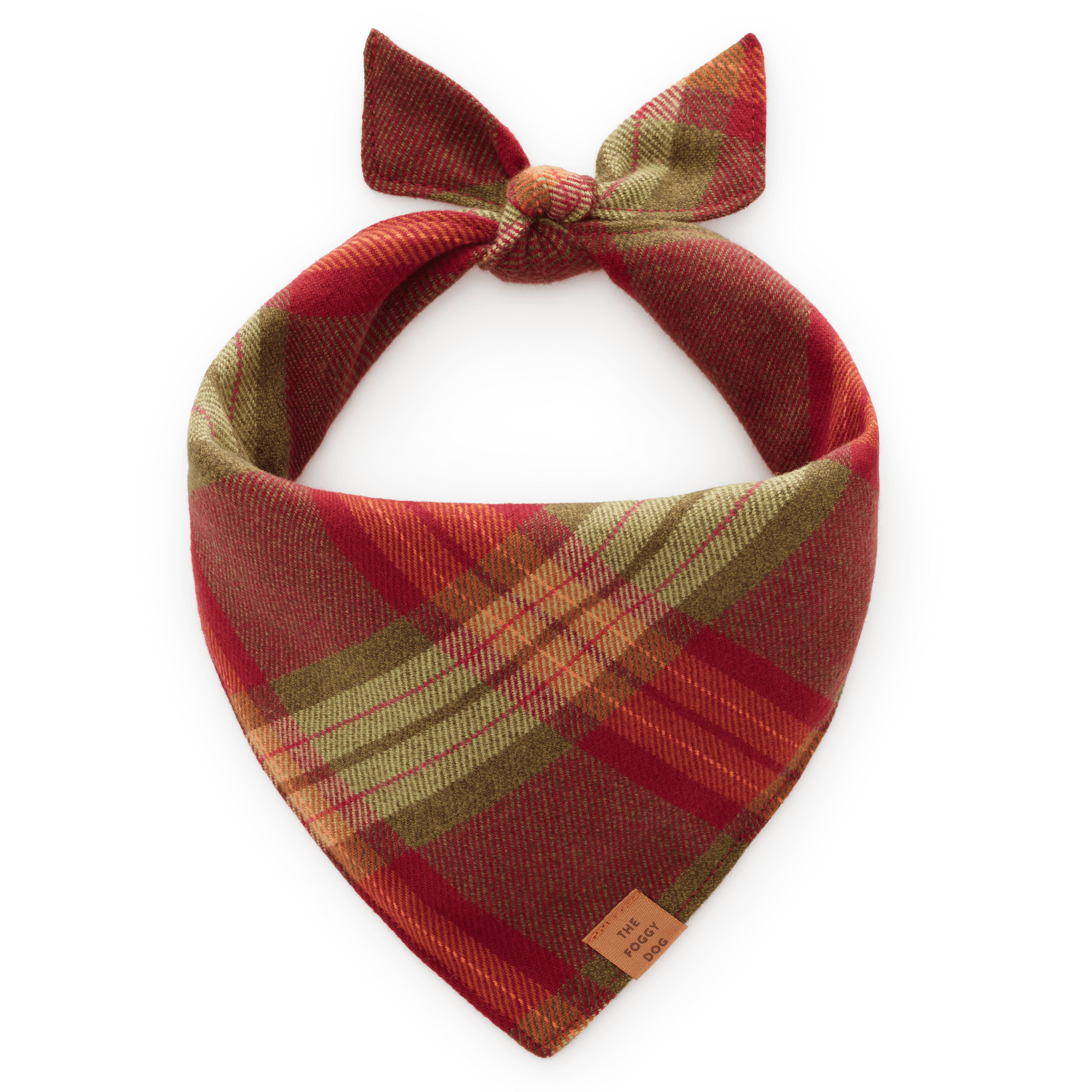 Orchard Plaid Flannel Dog Bandana: Medium