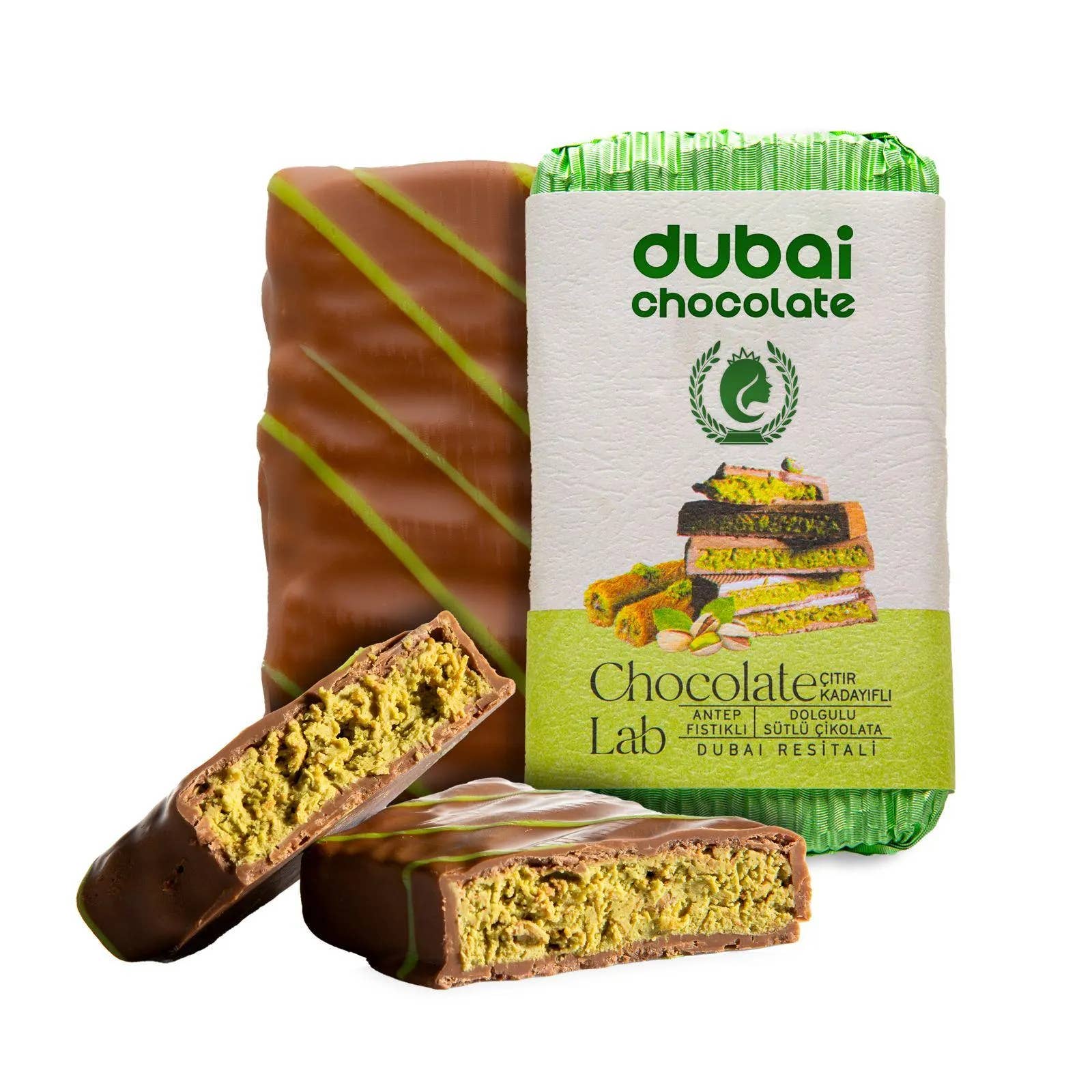 Famous Dubai Chocolate Bar, Premium Pistachio, 3.35 oz - Image 6