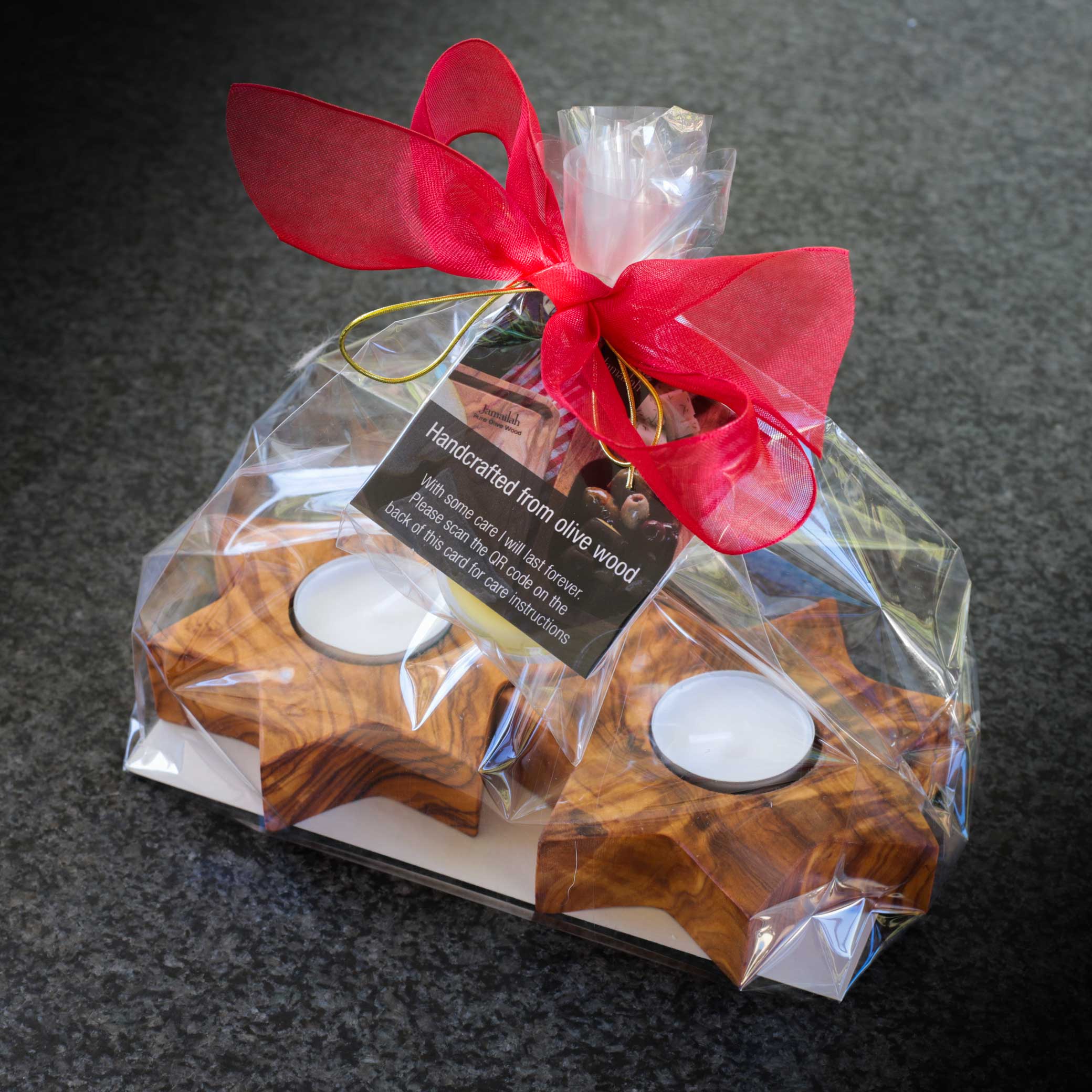 Star candle holder Olive Wood