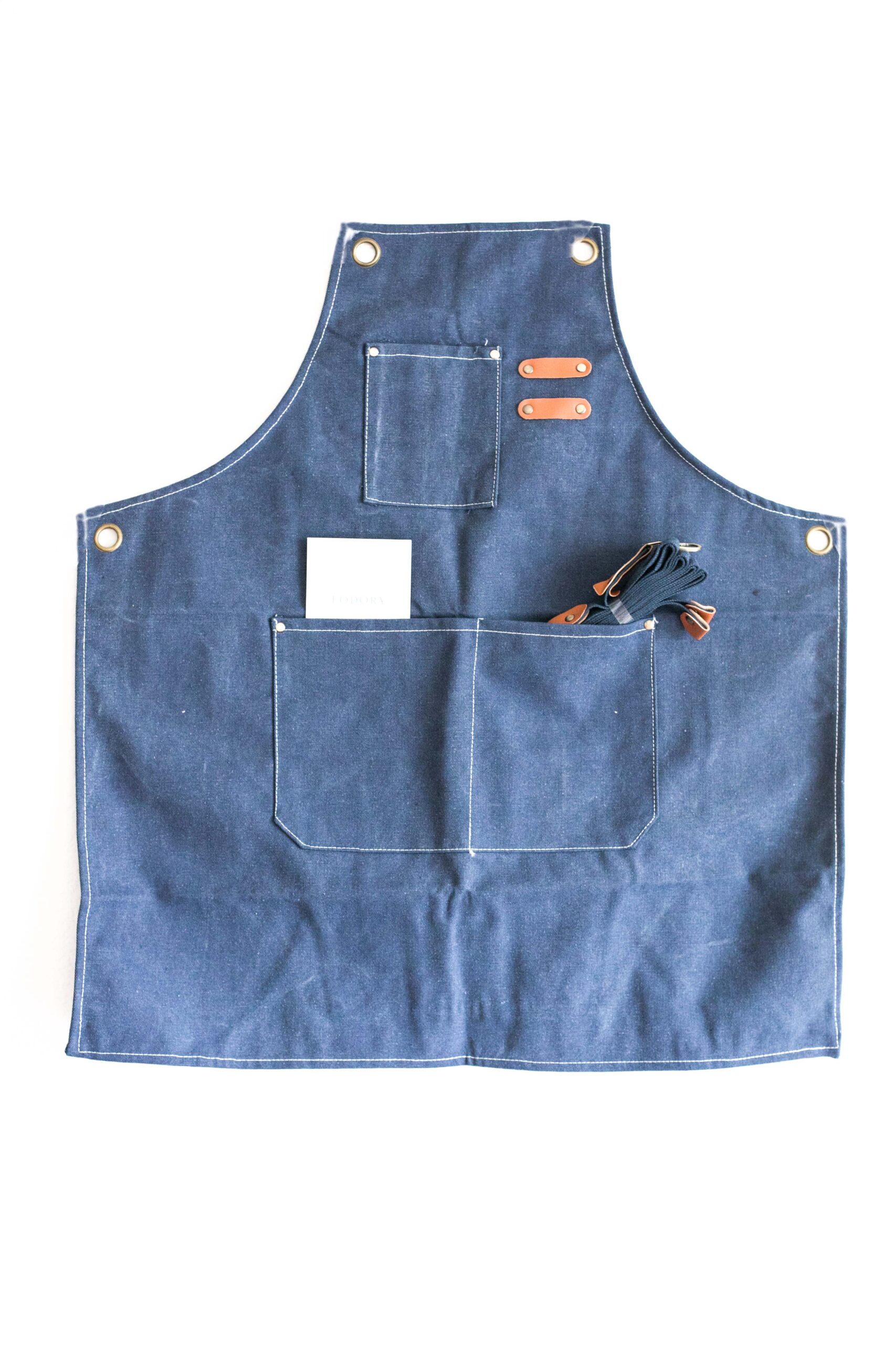Heavy Cotton Canvas Cross Back Aprons: Blue