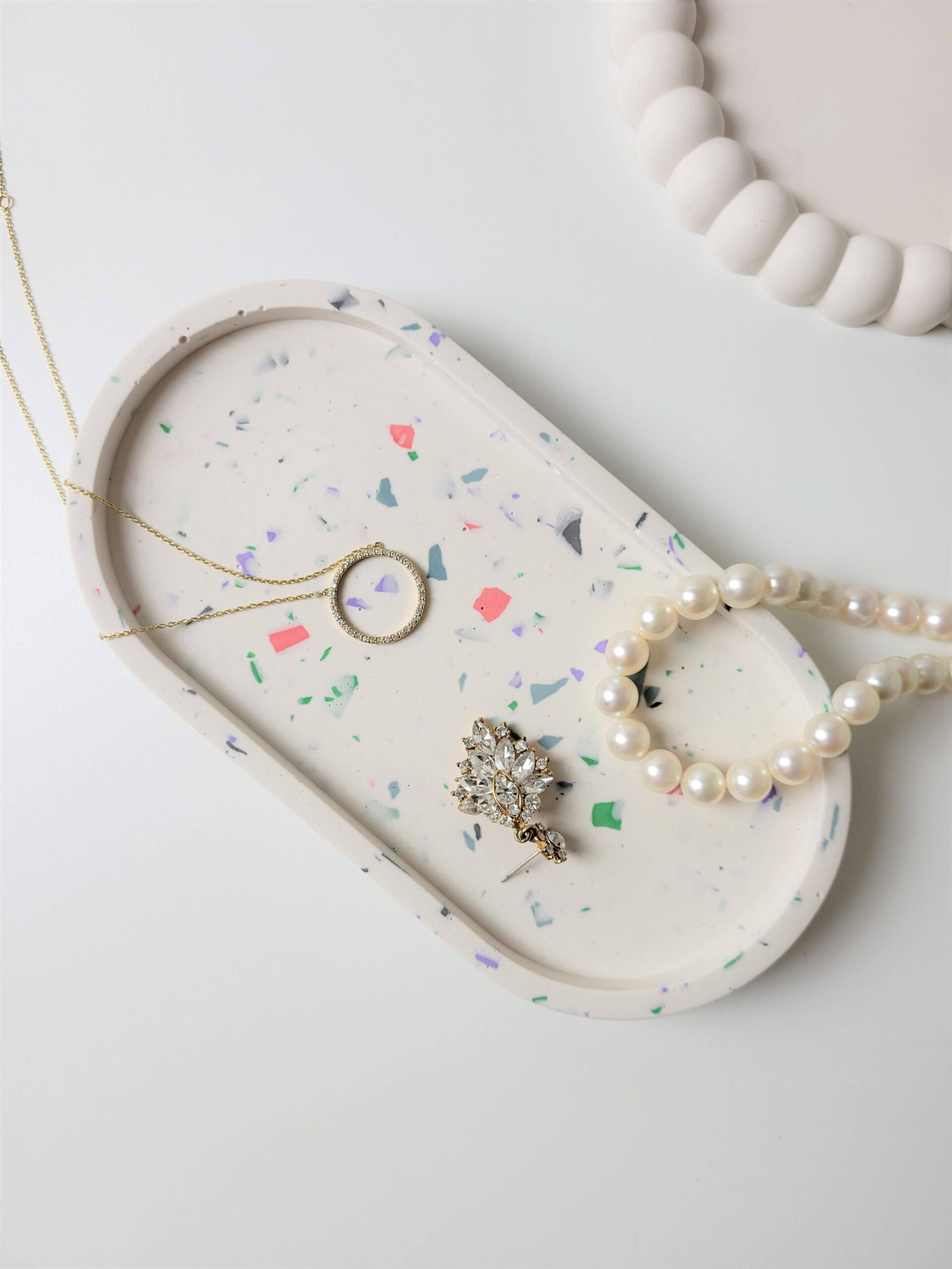 Oval Jewelry tray Terrazzo