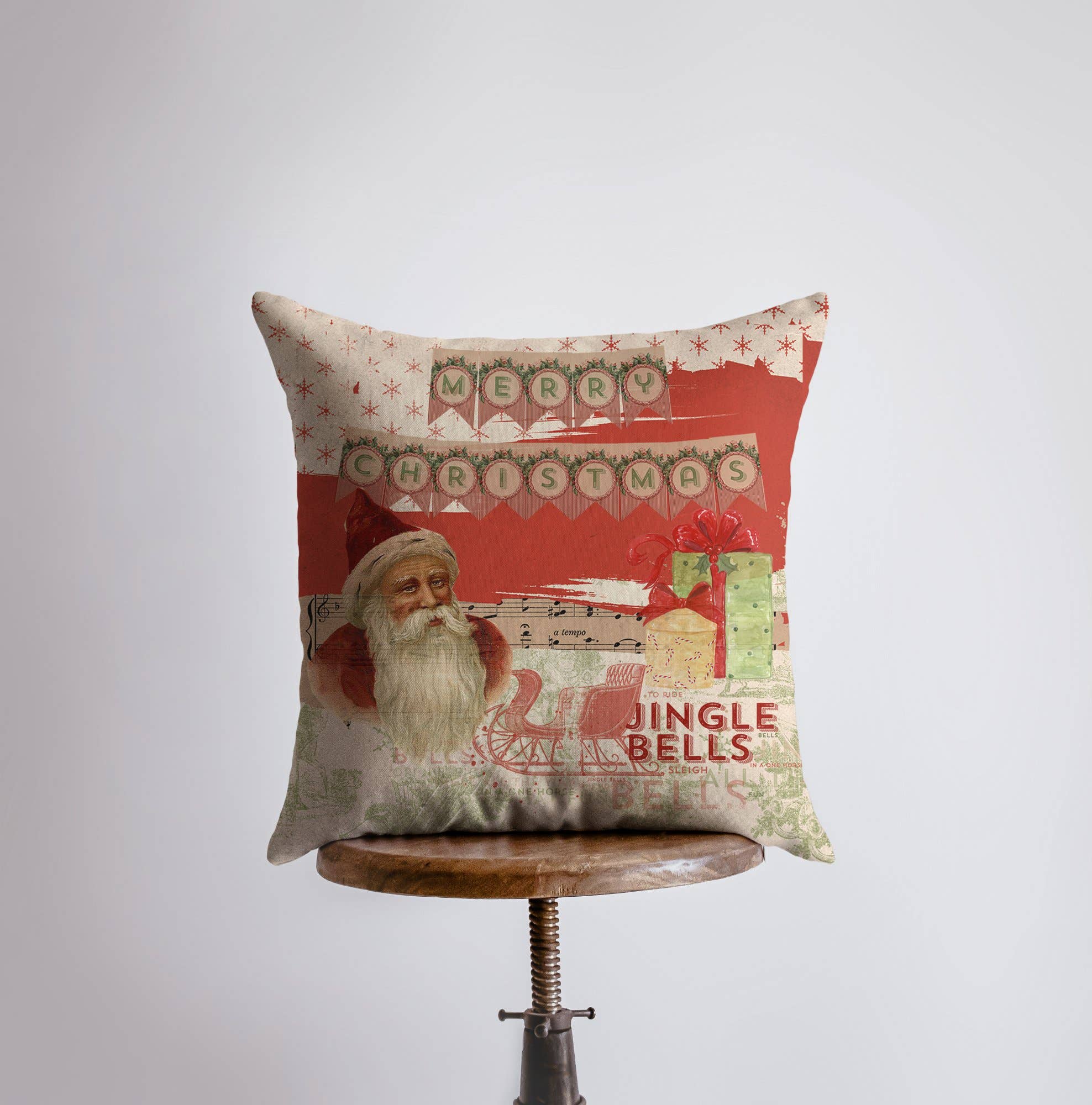 UniikPillows - Vintage Jingle Bells | Merry Christmas | Throw Pillow | Christmas Pillow | Home Decor | Christmas Décor | Christmas tree | Christmas Gifts