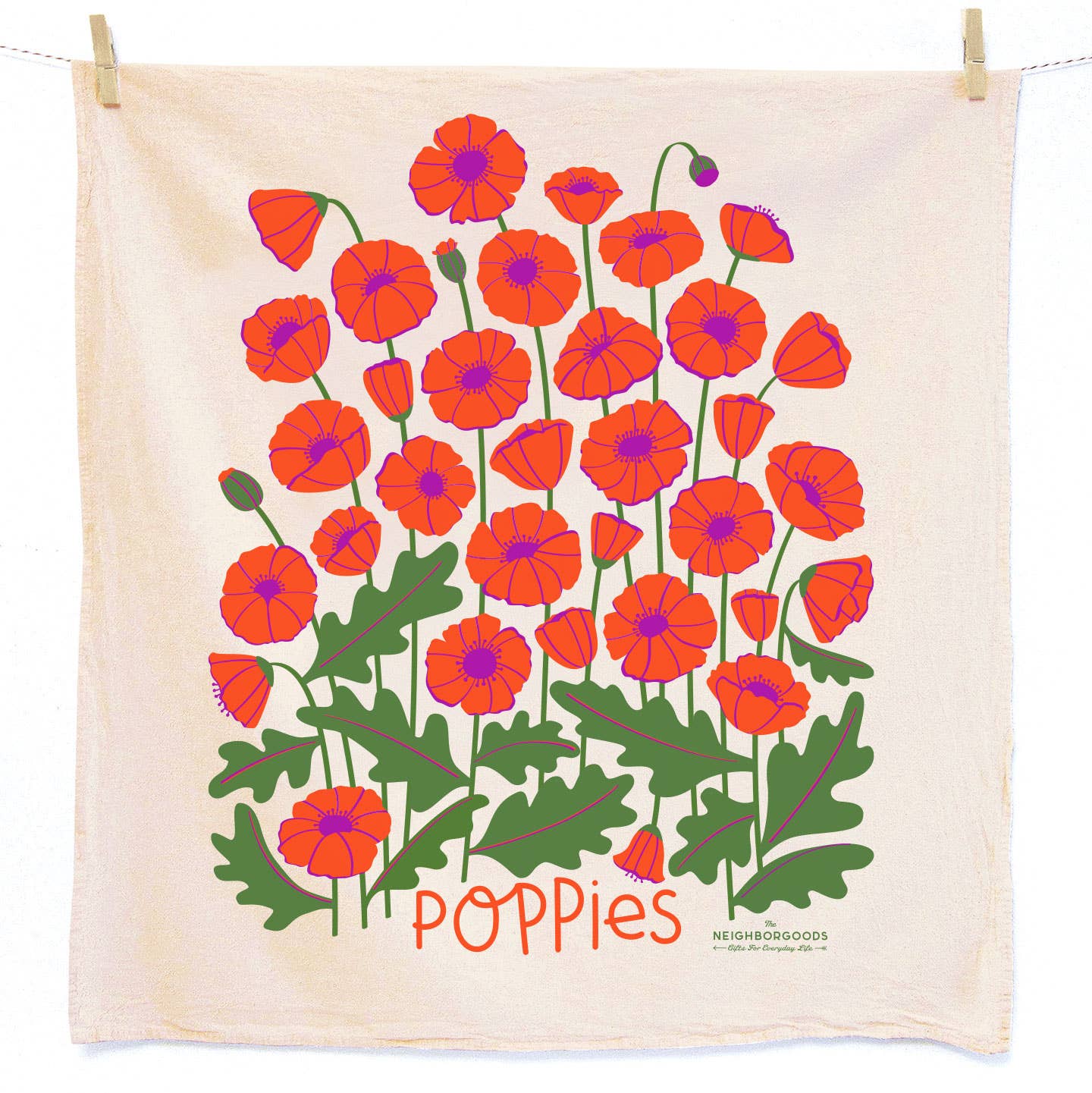 POLLINATOR GARDEN (Honey, Poppy, Sunflower) -Tea Towel Set 3 - Image 4