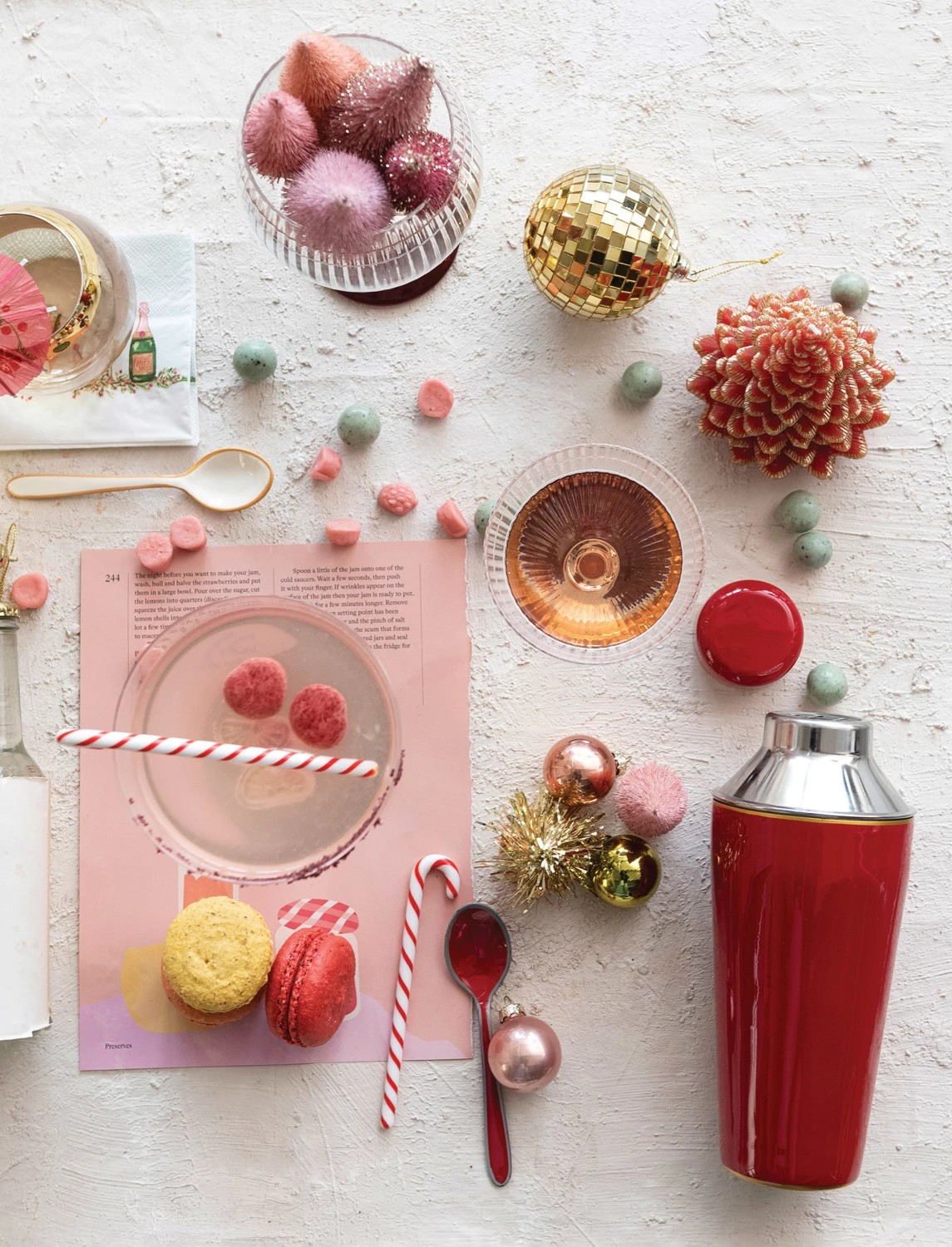 Glass Candy Cane Shaped Stir Stick