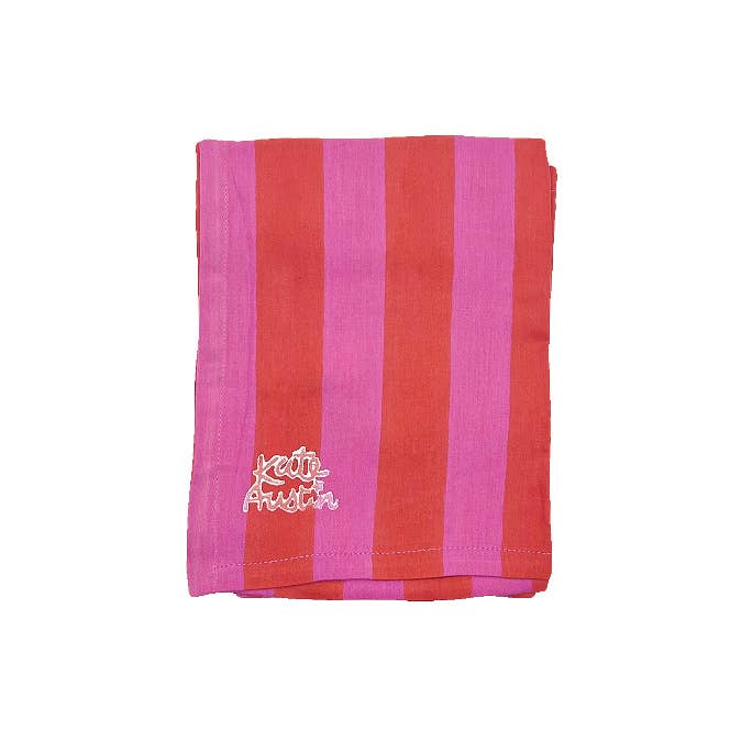 Frida Bandana in Fuchsia Red Cabana Stripe