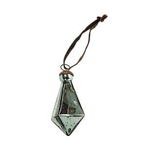 Diamond Droplet Holiday Ornament L, Teal