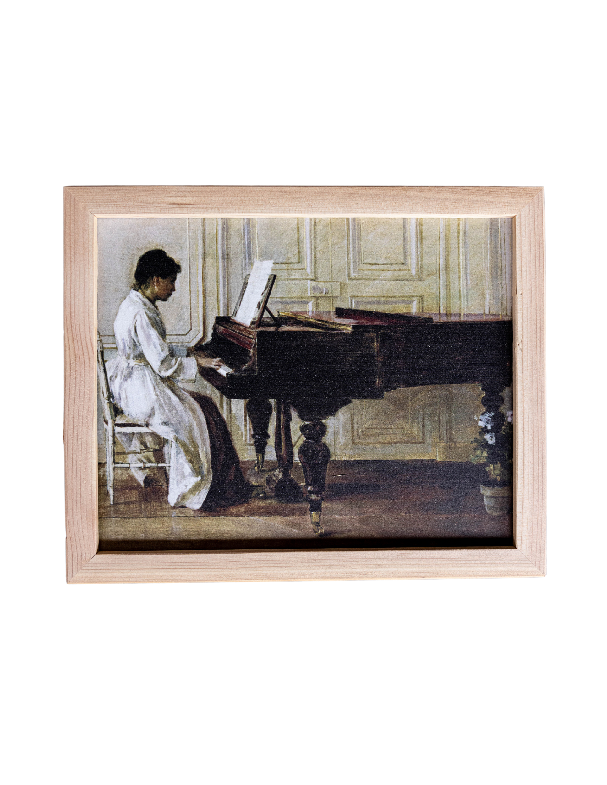 Luxe B Co - Piano Player Pine Framed Art
