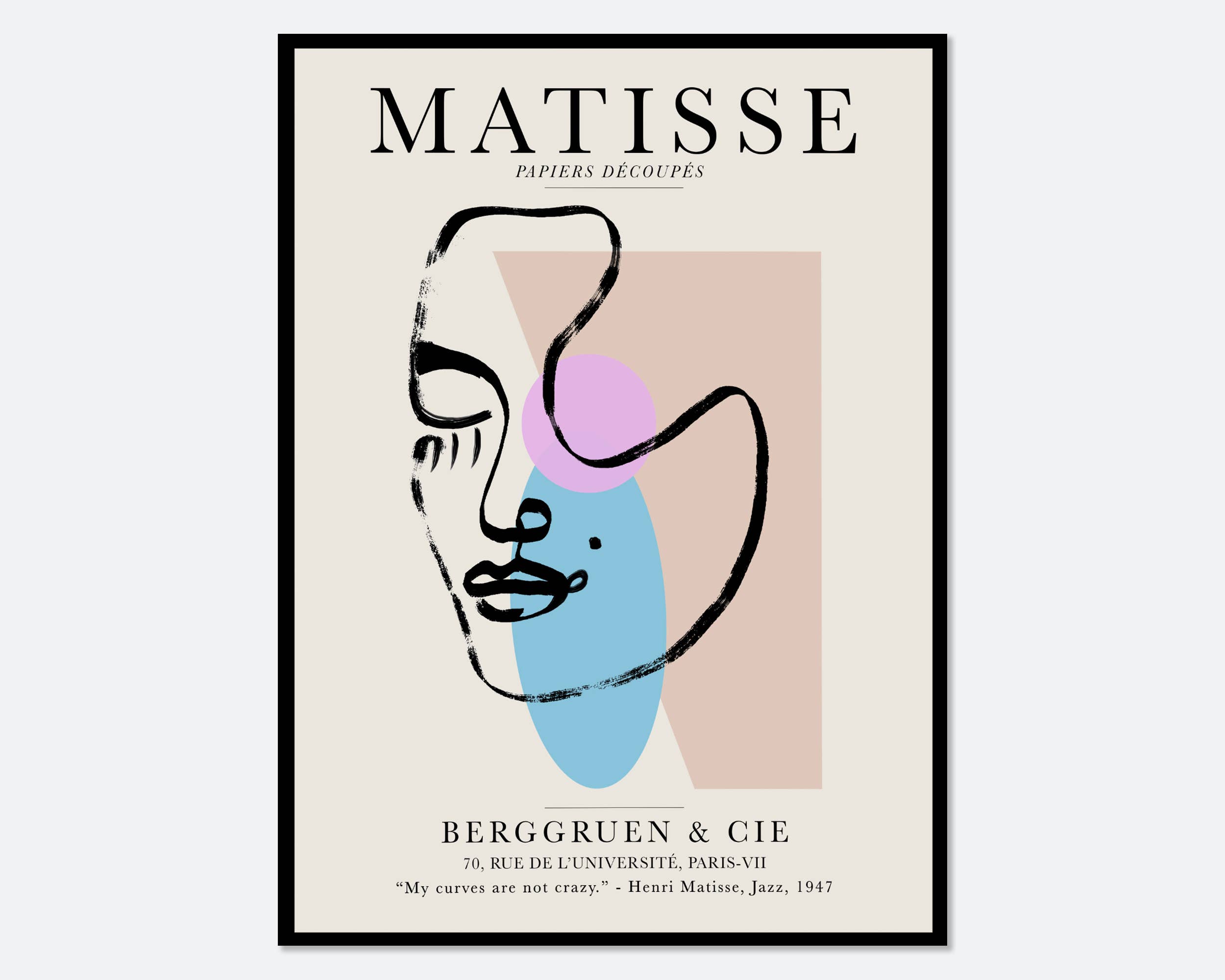 Sugar & Canvas - Henri Matisse Woman Line Art Vintage Poster Art Print M69