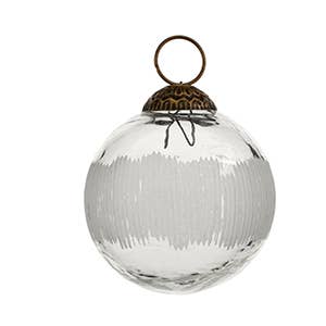 Frost Etched Holiday Ornament, Teardrop