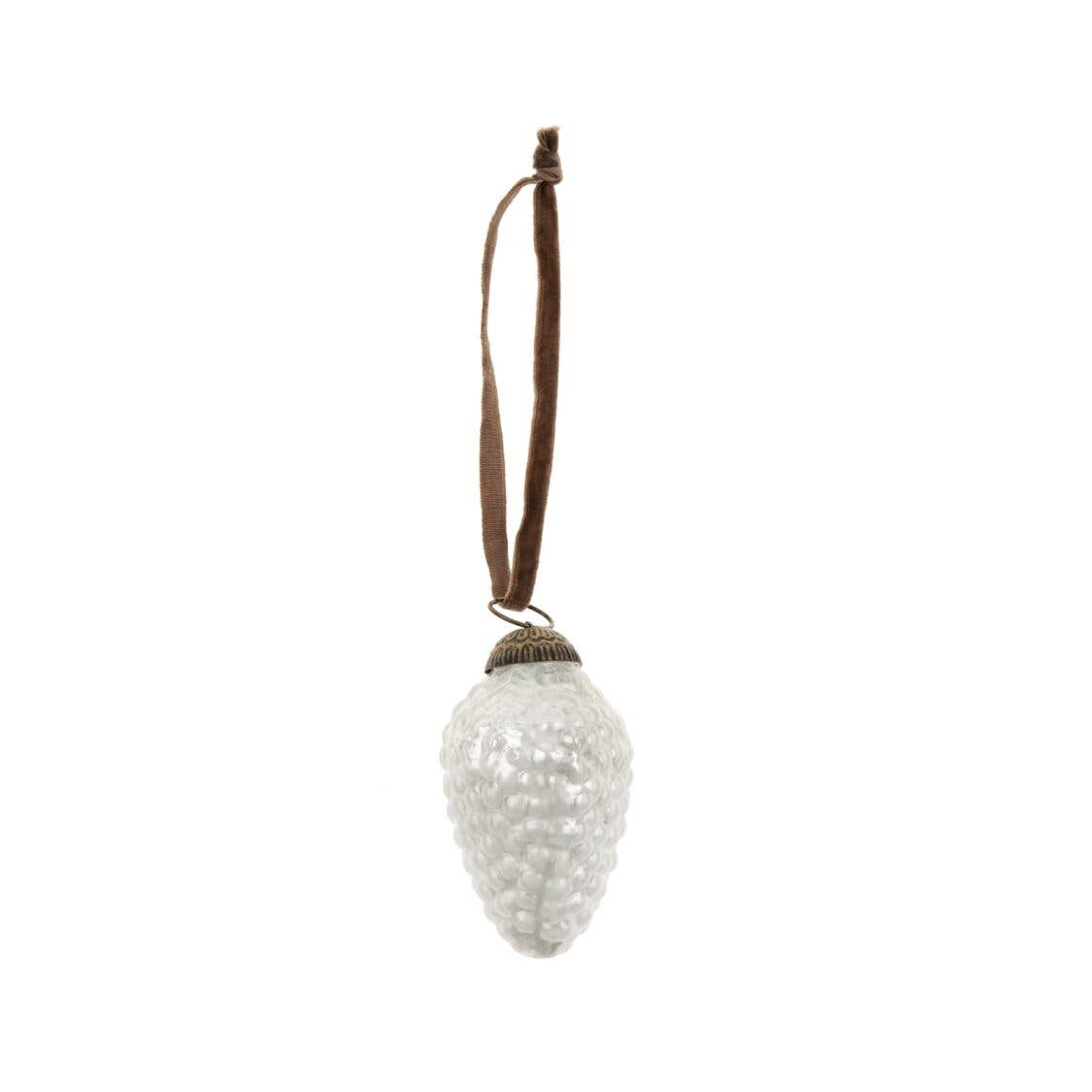 Glass Pinecone Holiday Ornament M