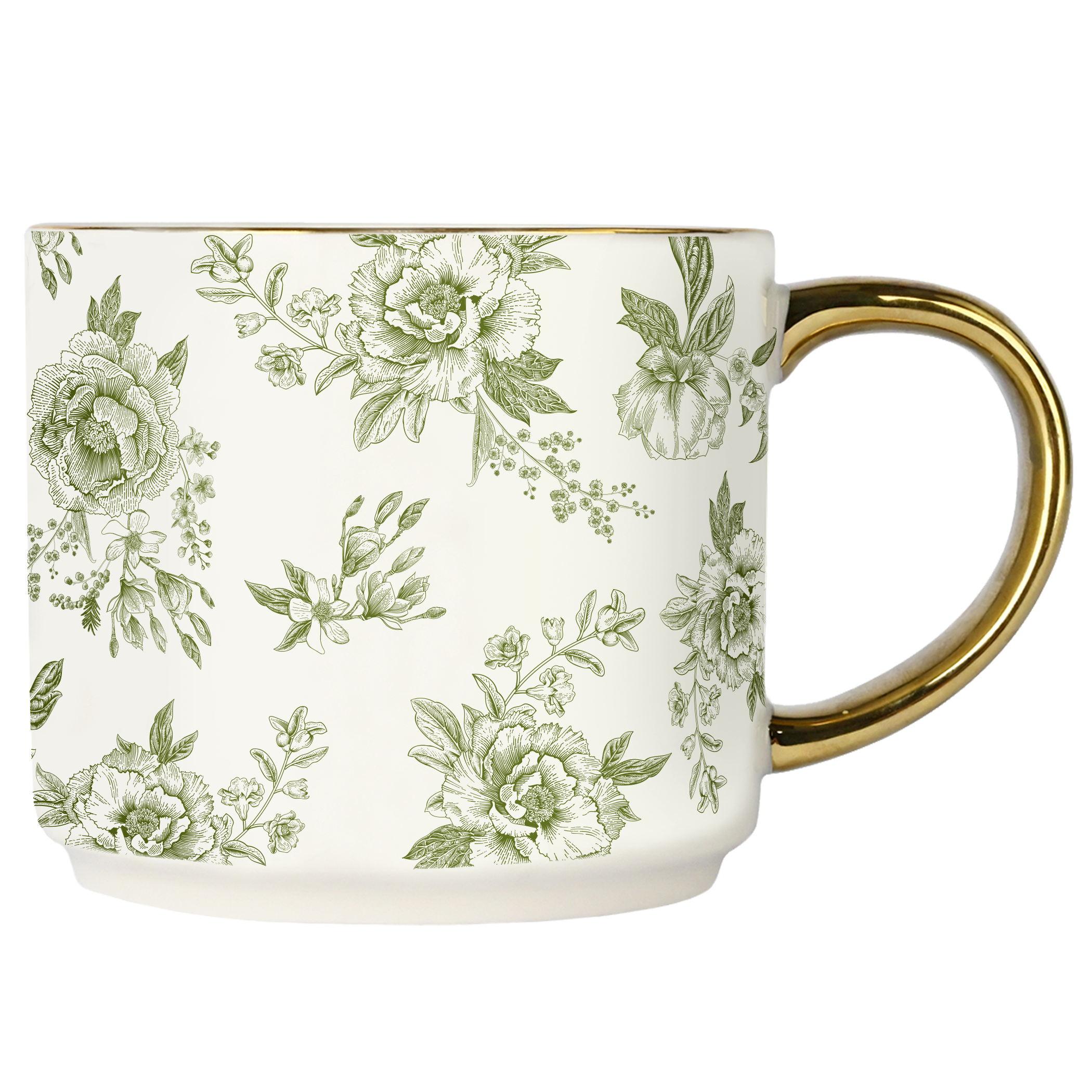 Green Delft Coffee Mug