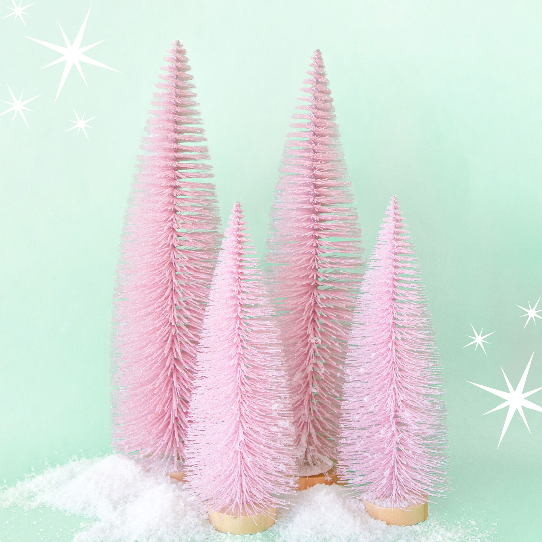 Bottle Brush Tree | Pink | Sparkle Christmas Tree: 13 inch