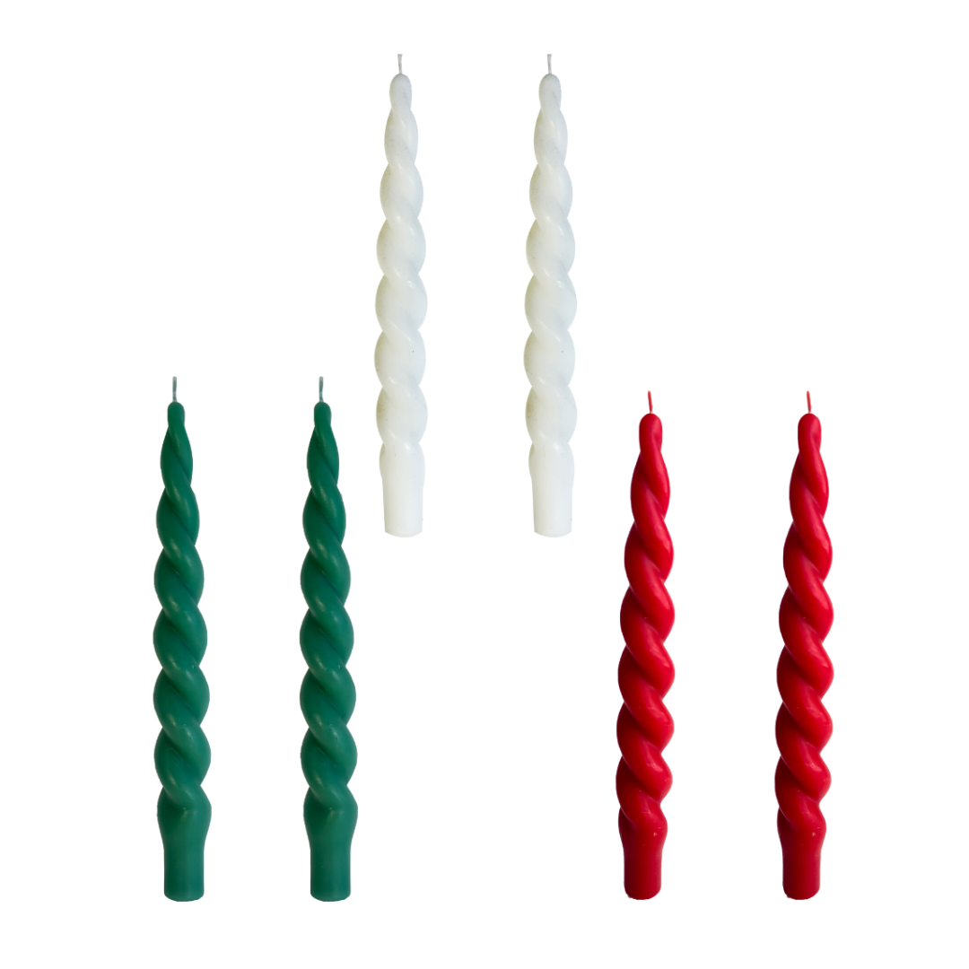10.5" Set of 2 Spiral Taper Candle Collection
