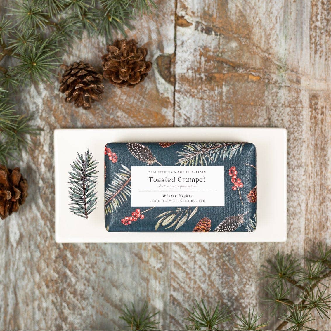Winter Spruce Rectangular Soap Dish