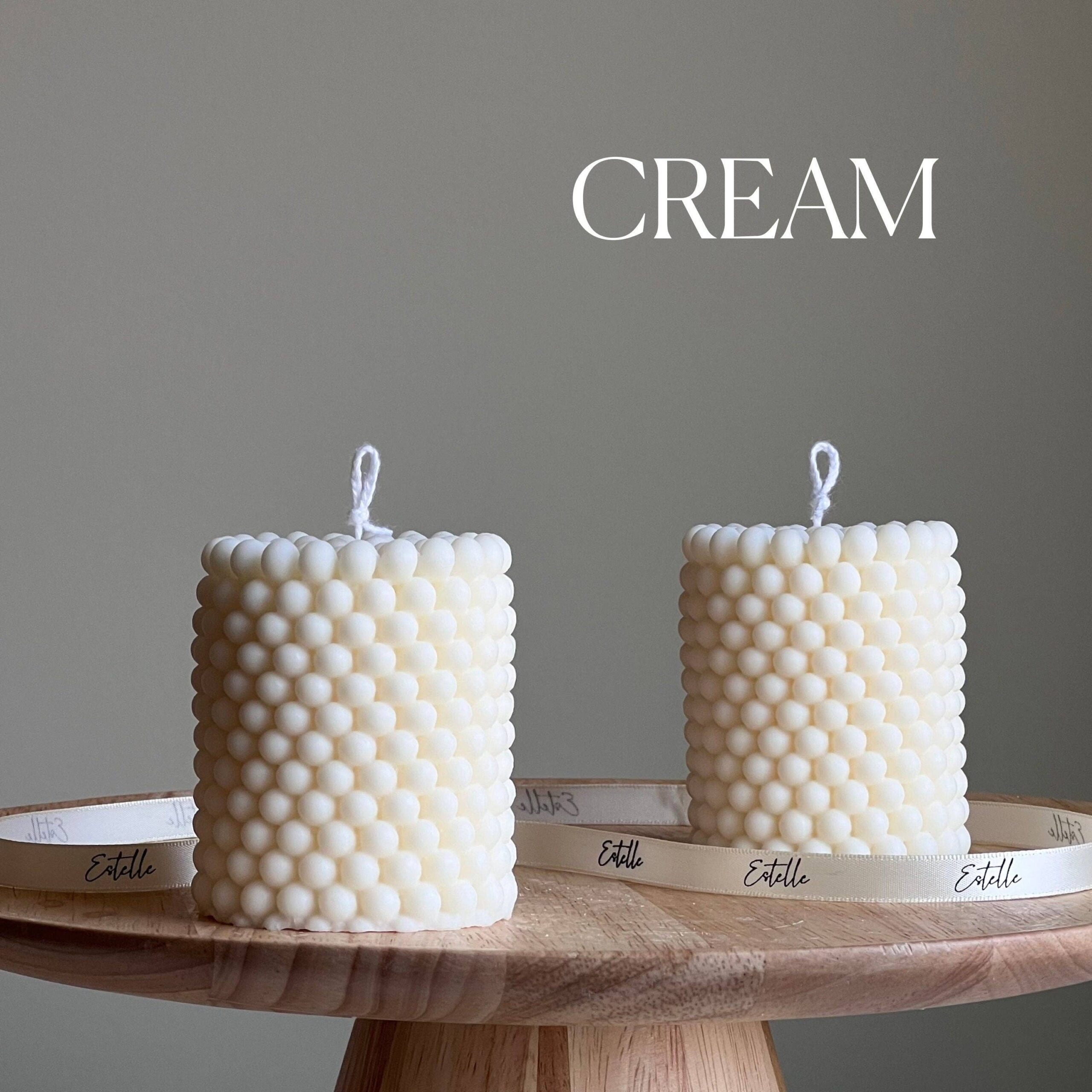 Bubble Pillar Candle: Cream